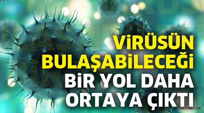 Virüsün bulaşabileceği bir yol daha ortaya çıktı 