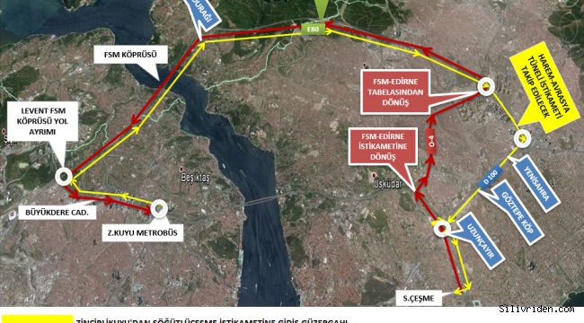 Trafiğe ulaşıma İstanbul maratonu düzenlemesi