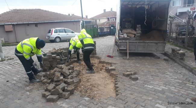 Yol ve kaldırım iyileştirme çalışmalarına devam ediyor